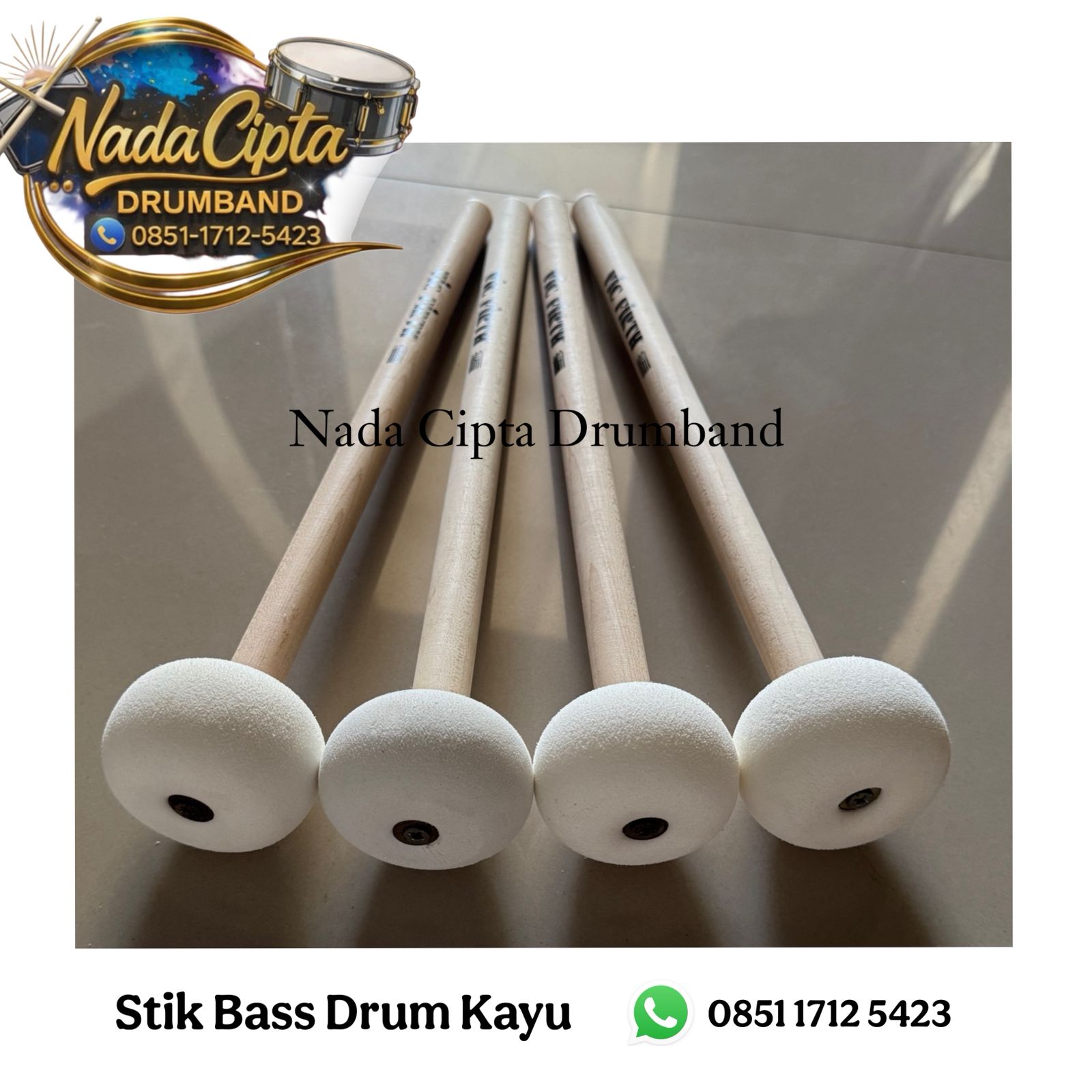 Stik Bass Drum Kayu