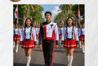 kostum marchingband terbaru untuk sekolah dan tim marching band profesional